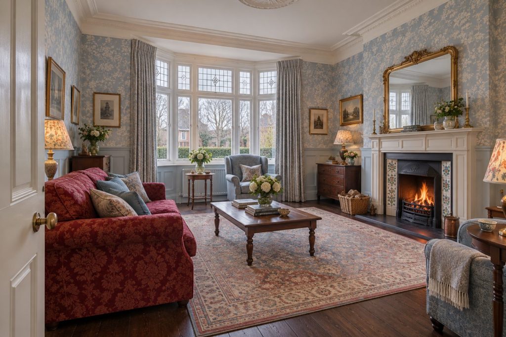 Sitting room, wide view from the doorway - 4-bedroom semi-detached house in Clapham