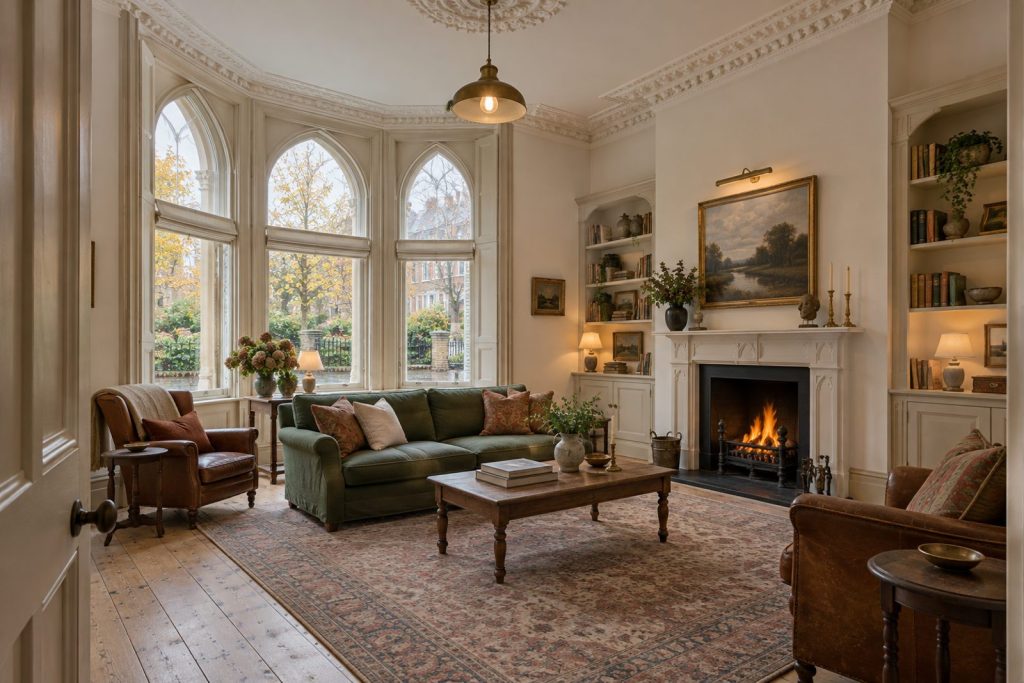 Sitting room, wide view from the doorway - 6-bedroom detached house in Clapham