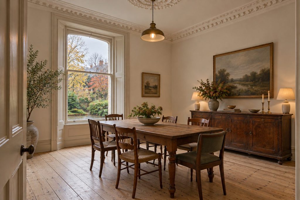 Dining room, wide view from the doorway - 6-bedroom detached house in Clapham