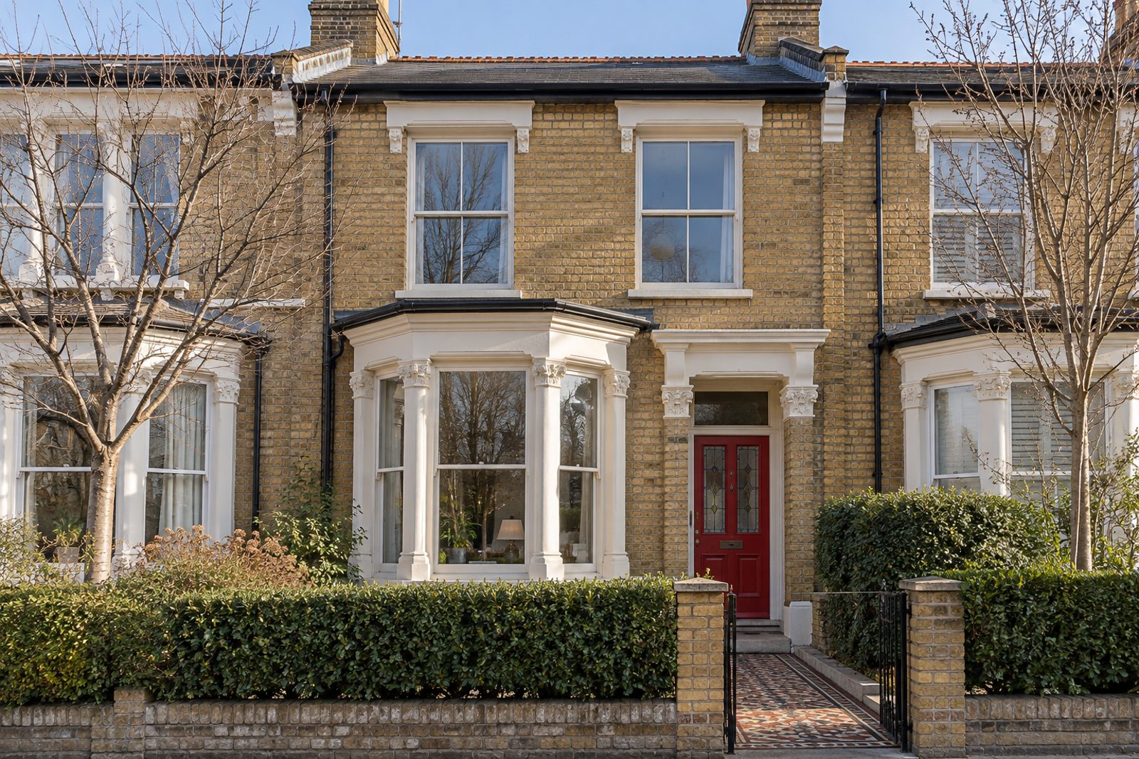 Front exterior, eye-level view of the front elevation - 3-bedroom terraced house in Wimbledon
