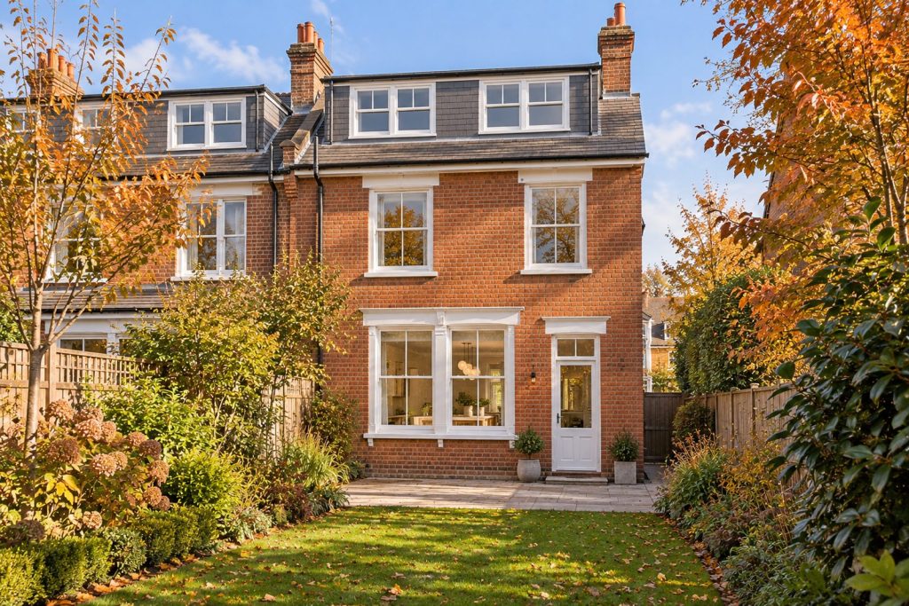 Rear garden, rear elevation seen from the garden - 4-bedroom semi-detached house in Earlsfield