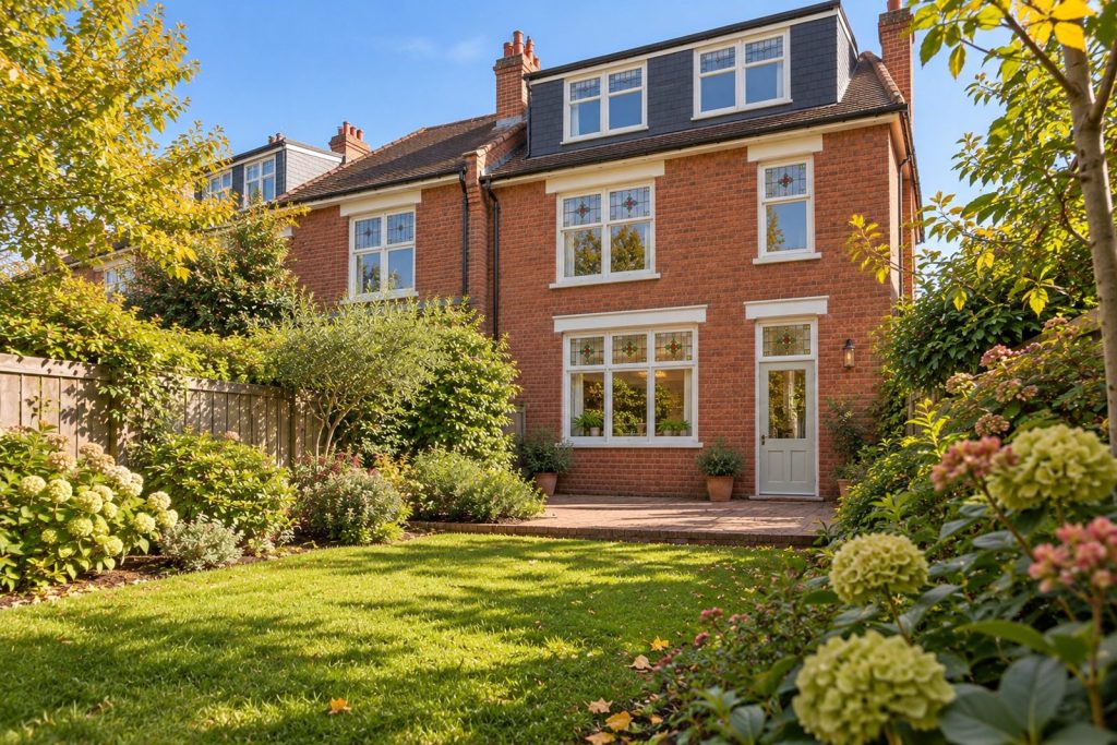 Rear garden, the garden looking back toward the house - 4-bedroom semi-detached house in Putney