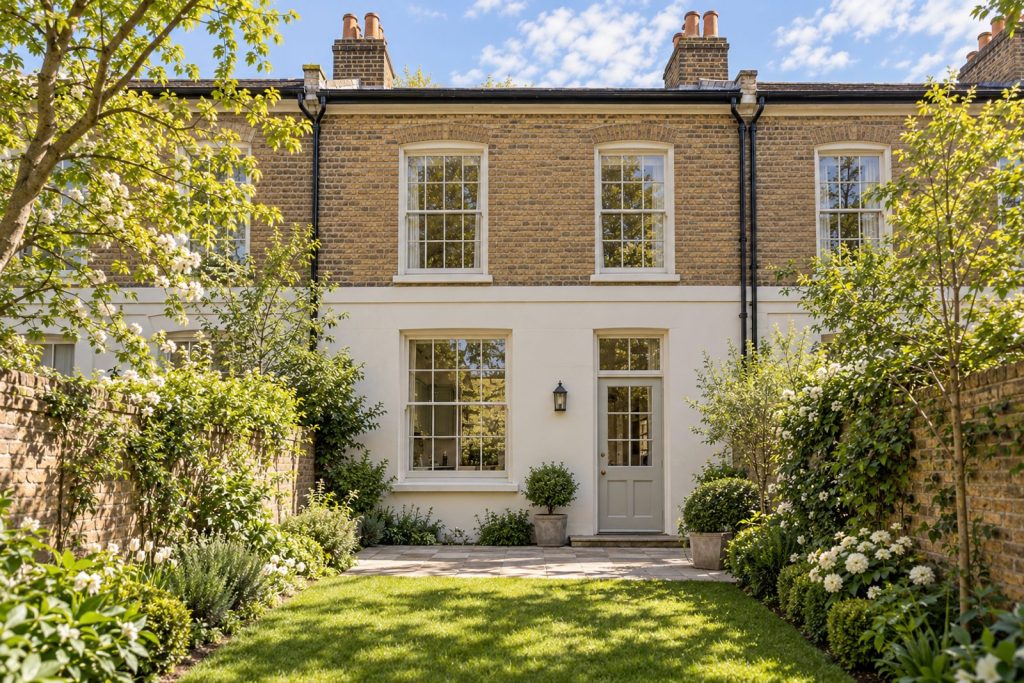 Rear garden, rear elevation seen from the garden - 4-bedroom cottage in Battersea