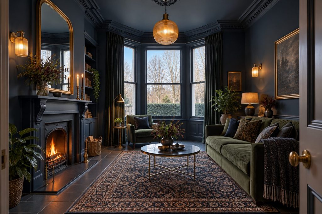 Sitting room, wide view from the doorway - 5-bedroom terraced house in Fulham