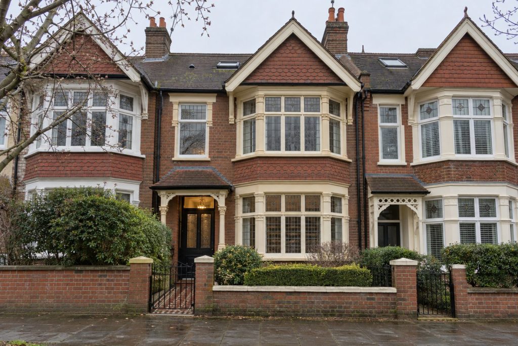 Front exterior, eye-level view of the front elevation - 5-bedroom terraced house in Battersea