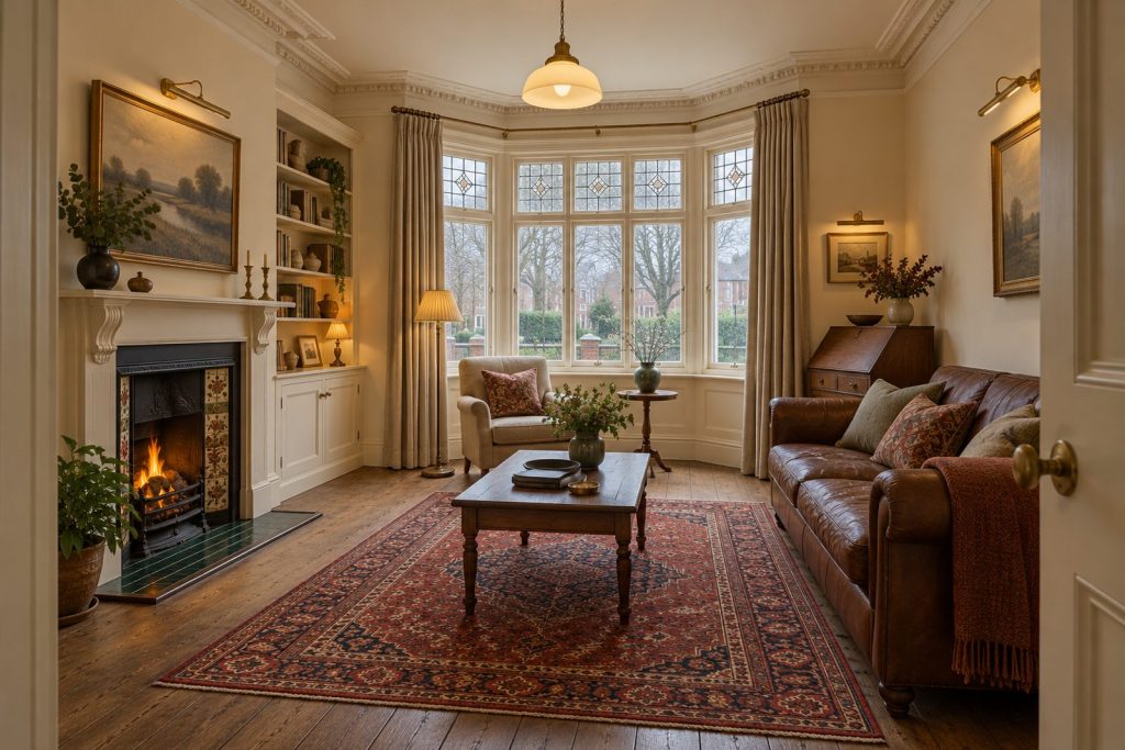 Sitting room, wide view from the doorway - 5-bedroom terraced house in Battersea