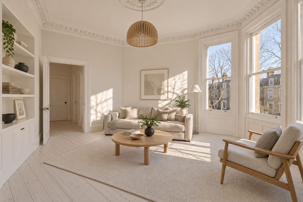 Sitting room, view from the opposite corner - 2-bedroom flat in Fulham