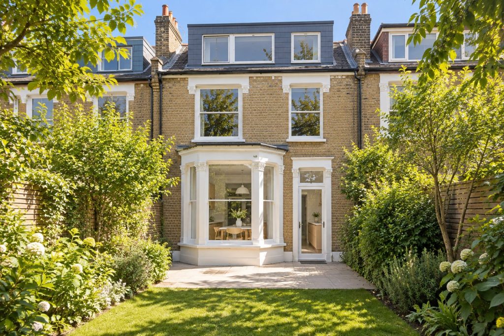 Rear garden, rear elevation seen from the garden - 4-bedroom terraced house in Putney