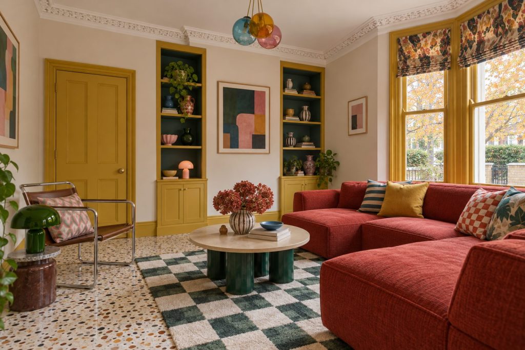Sitting room, view from the opposite corner - 3-bedroom flat in Battersea