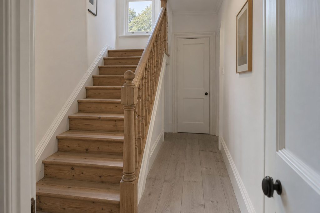 Entrance hall, wide view from the doorway - 2-bedroom maisonette in Earlsfield