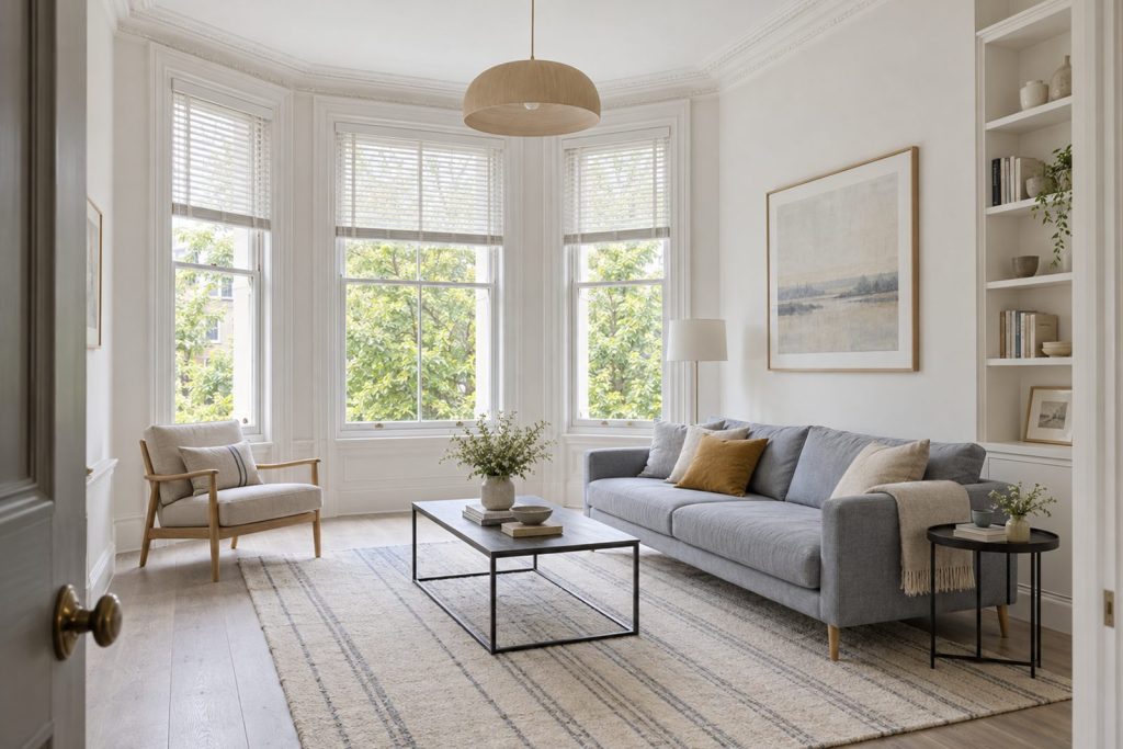 Sitting room, wide view from the doorway - 2-bedroom maisonette in Earlsfield