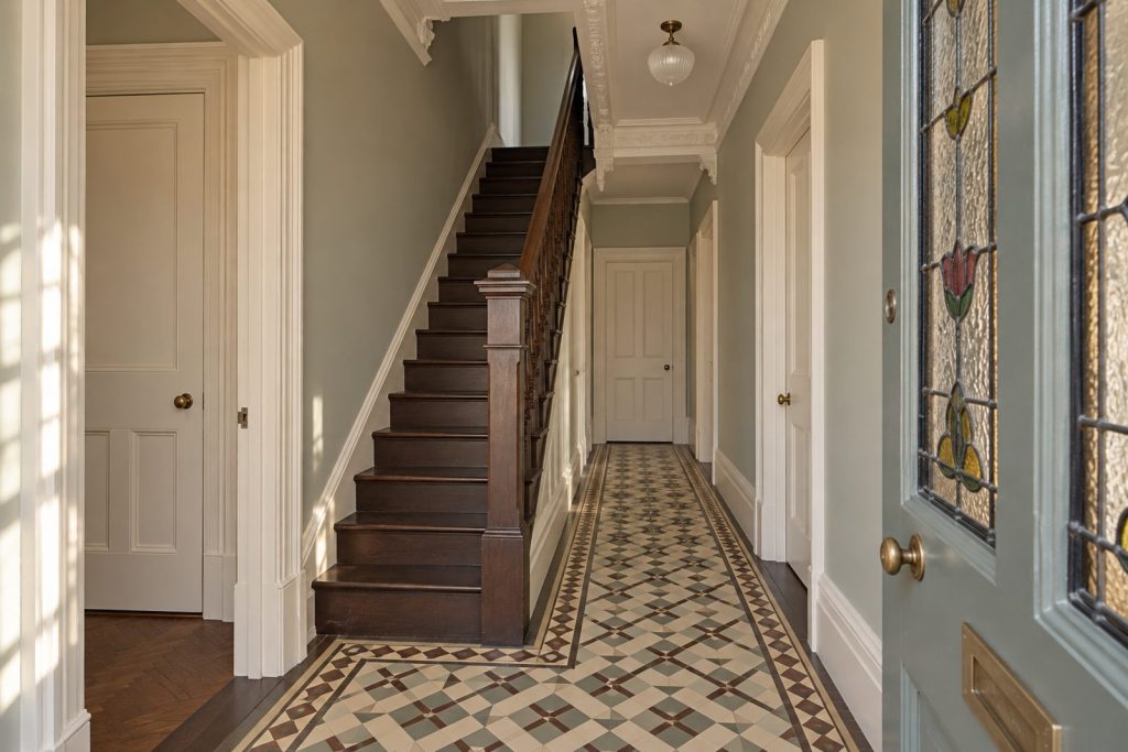 Hall, wide view from the doorway - 3-bedroom terraced house in Putney