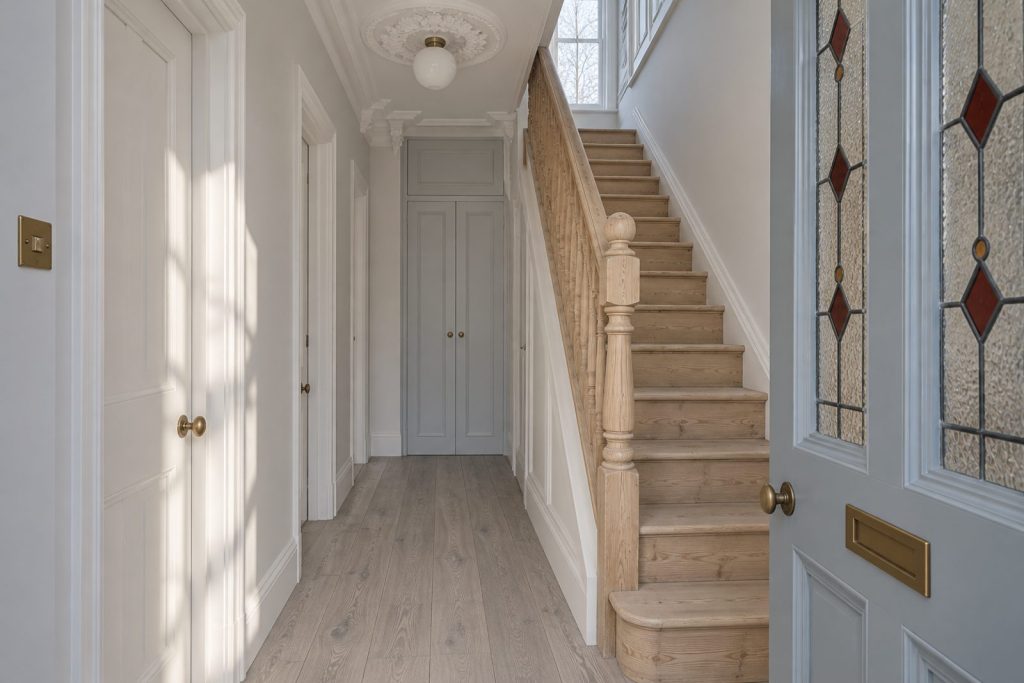 Hall, wide view from the doorway - 3-bedroom cottage in Fulham