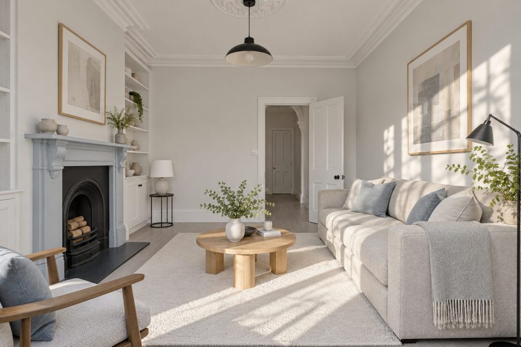 Sitting room, view from the opposite corner - 3-bedroom cottage in Fulham