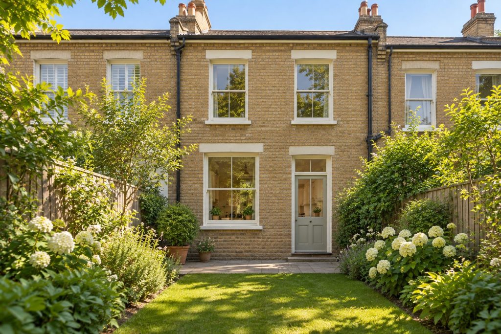 Rear garden, rear elevation seen from the garden - 3-bedroom terraced house in Wandsworth