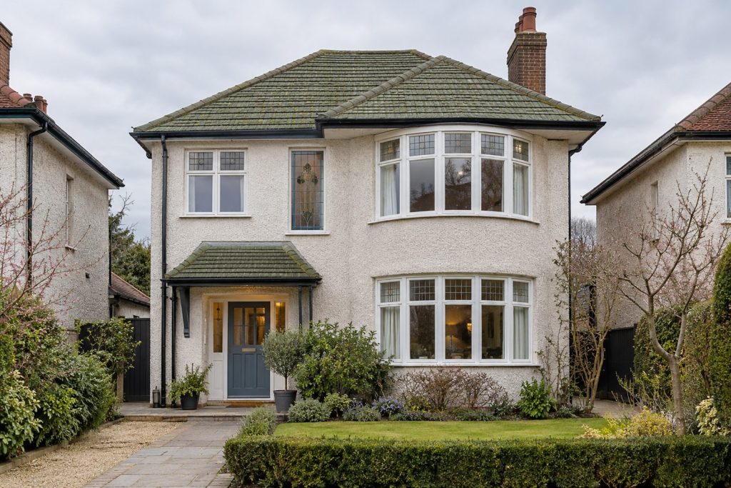 Front exterior, eye-level view of the front elevation - 6-bedroom detached house in Wimbledon