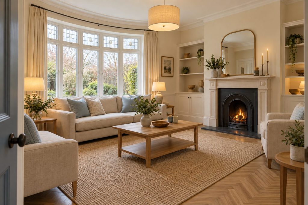 Sitting room, wide view from the doorway - 6-bedroom detached house in Wimbledon