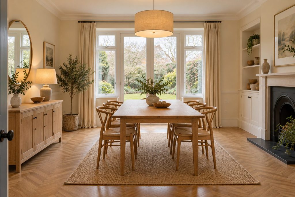 Dining room, wide view from the doorway - 6-bedroom detached house in Wimbledon