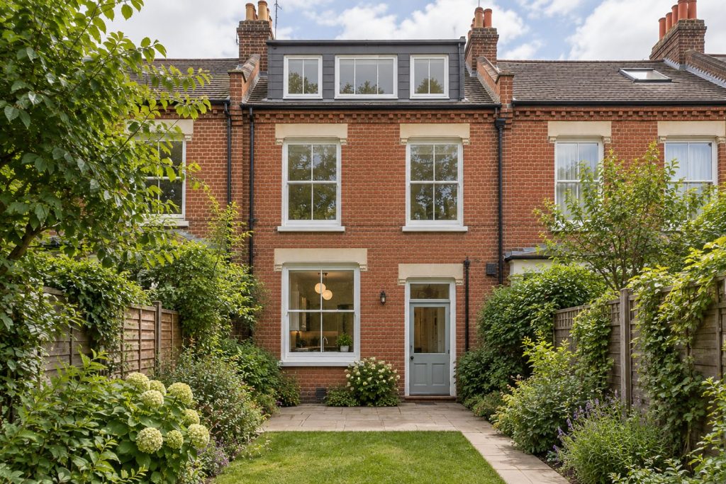 Rear garden, rear elevation seen from the garden - 4-bedroom terraced house in Balham