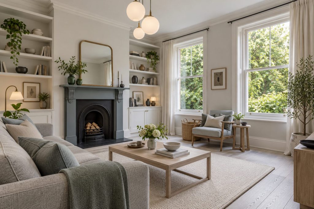Sitting room, wide view from the doorway - 4-bedroom terraced house in Balham