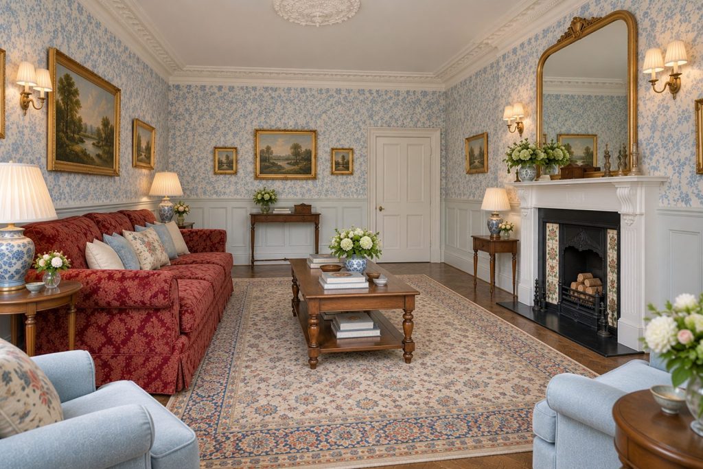 Sitting room, view toward the window - 1-bedroom flat in Clapham