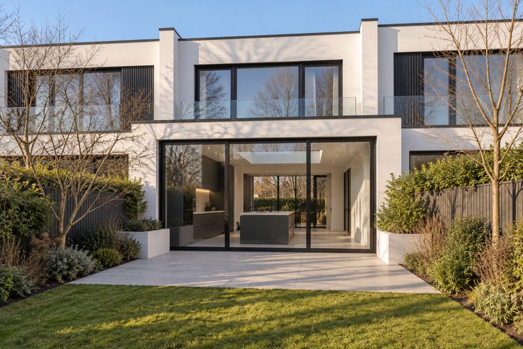 Rear garden, rear elevation seen from the garden - 3-bedroom terraced house in Battersea