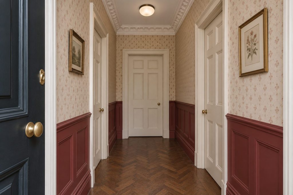 Entrance hall, wide view from the doorway - 3-bedroom flat in Balham