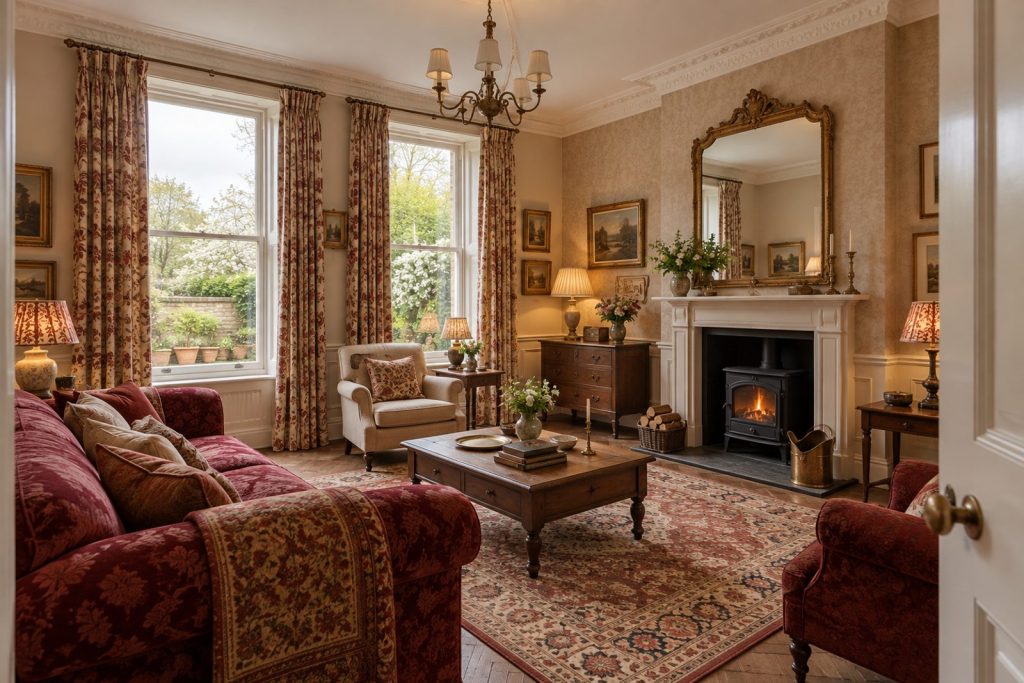Sitting room, wide view from the doorway - 3-bedroom flat in Balham