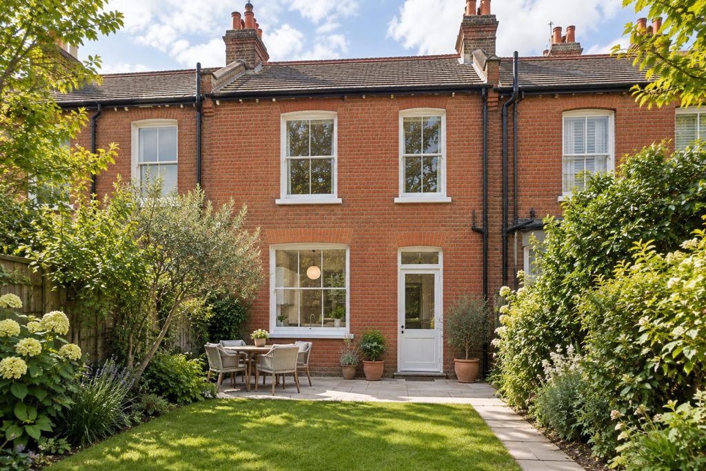 Rear garden, rear elevation seen from the garden - 3-bedroom terraced house in Tooting