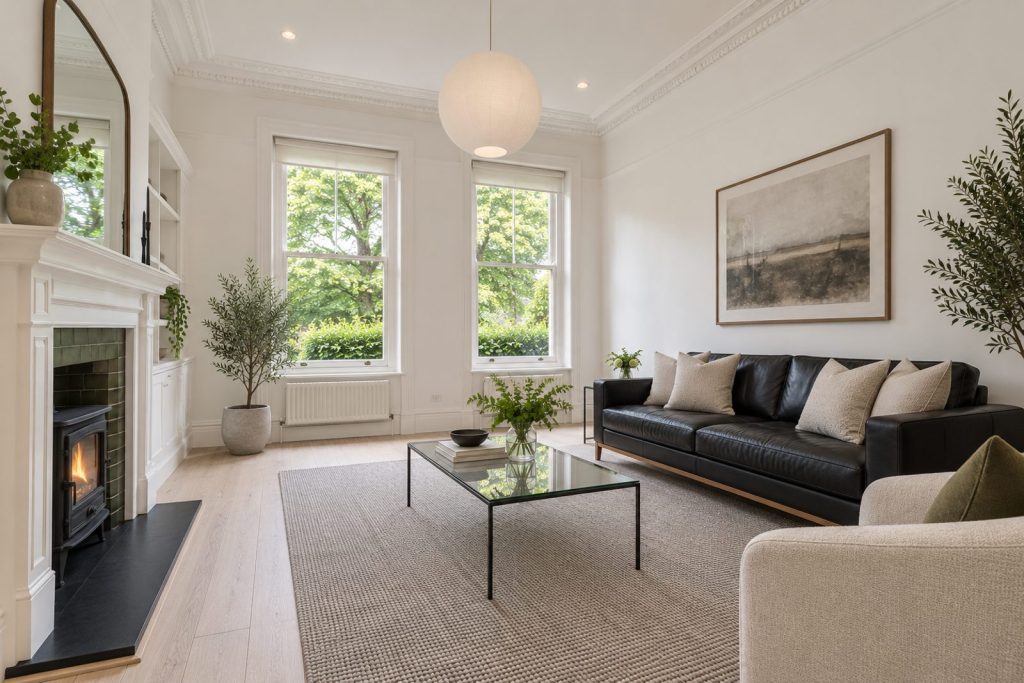 Sitting room, view from the opposite corner - 3-bedroom terraced house in Tooting