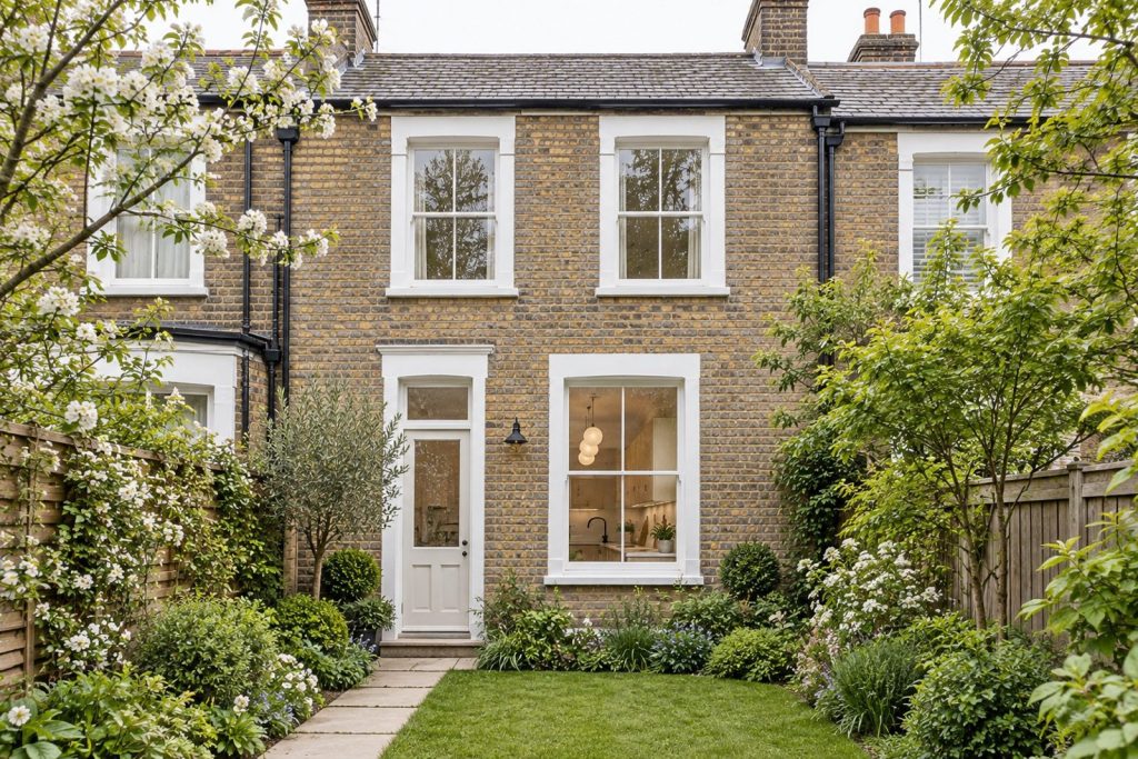 Rear garden, rear elevation seen from the garden - 3-bedroom cottage in Clapham