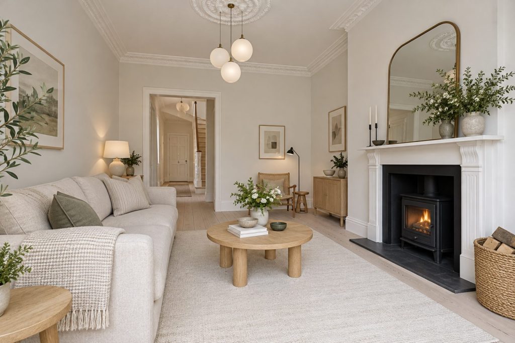 Sitting room, wide view from the doorway - 3-bedroom cottage in Clapham