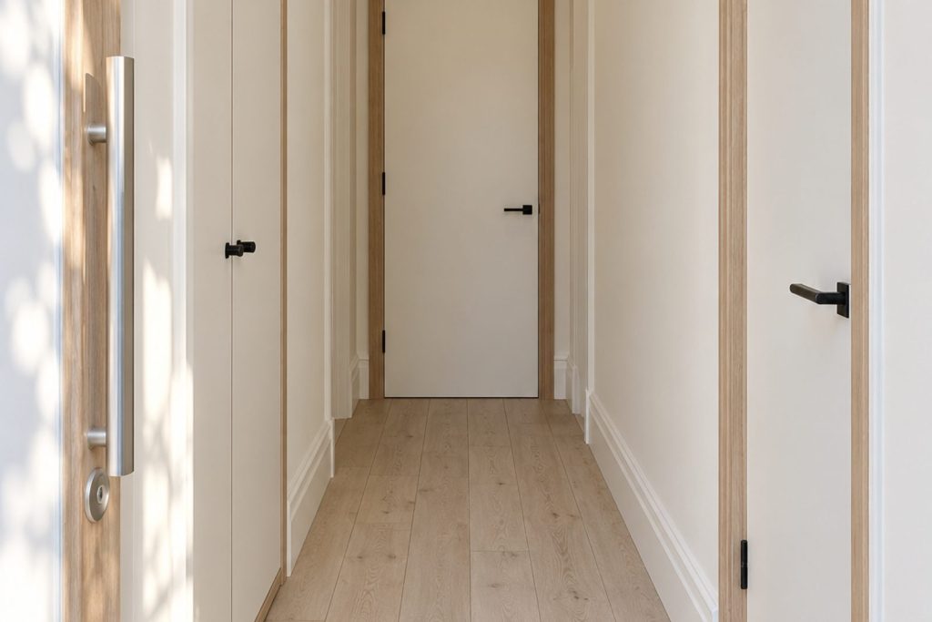 Entrance hall, wide view from the doorway - 3-bedroom flat in Battersea