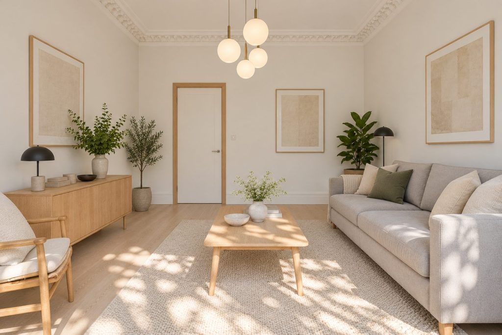 Sitting room, view from the opposite corner - 3-bedroom flat in Battersea