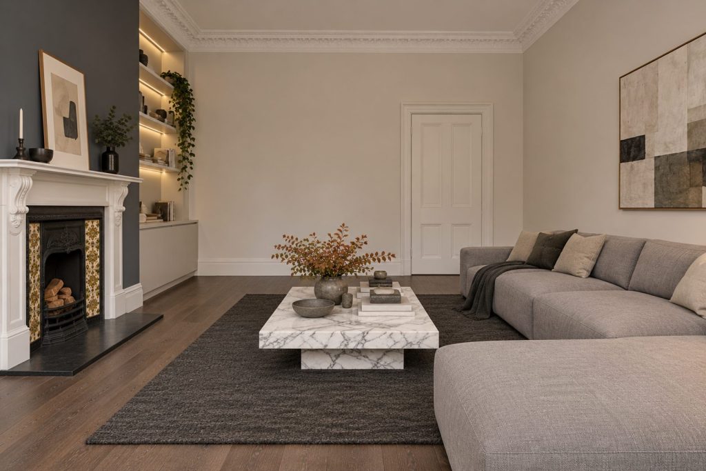 Sitting room, view from the opposite corner - 3-bedroom flat in Putney