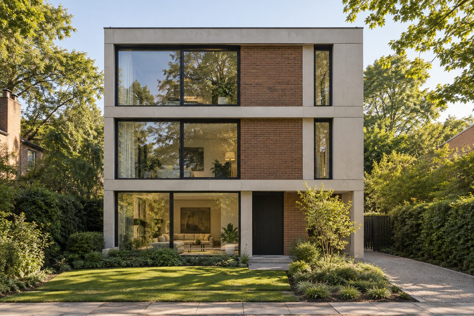 Front exterior, eye-level view of the front elevation - 5-bedroom detached house in Battersea