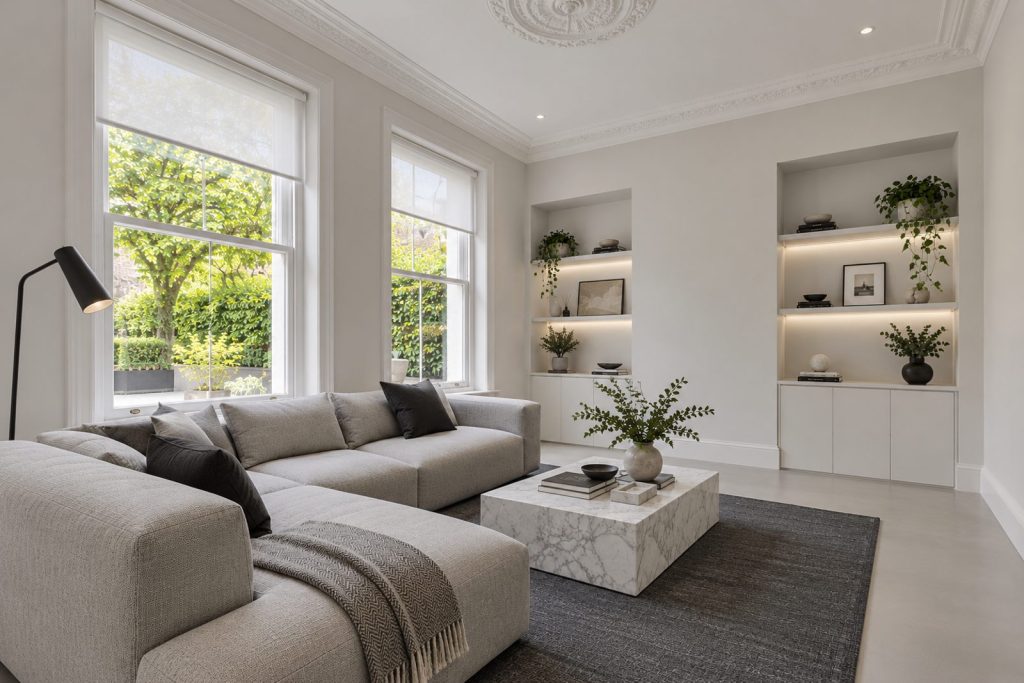 Sitting room, view from the opposite corner - 3-bedroom flat in Balham