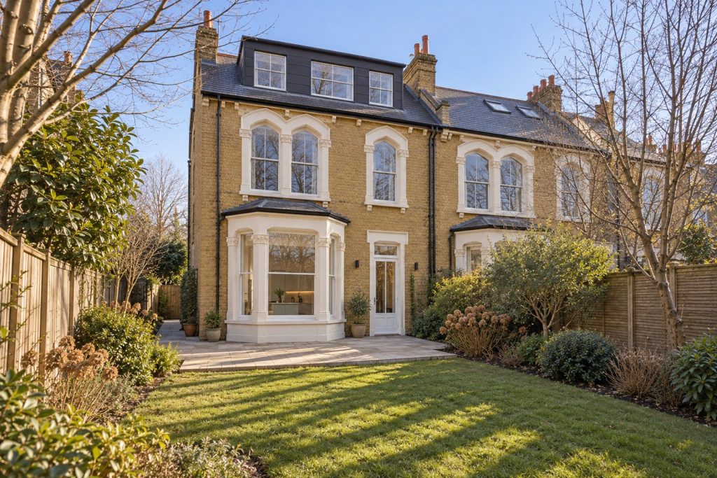 Rear garden, the garden looking back toward the house - 5-bedroom semi-detached house in Wandsworth