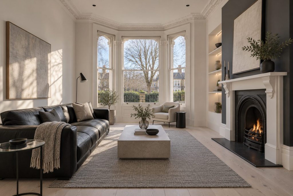 Sitting room, wide view from the doorway - 5-bedroom semi-detached house in Wandsworth