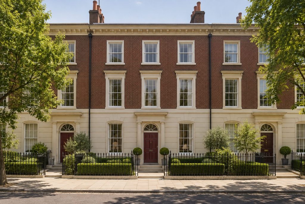 Front exterior, eye-level view of the front elevation - 5-bedroom town house in Battersea