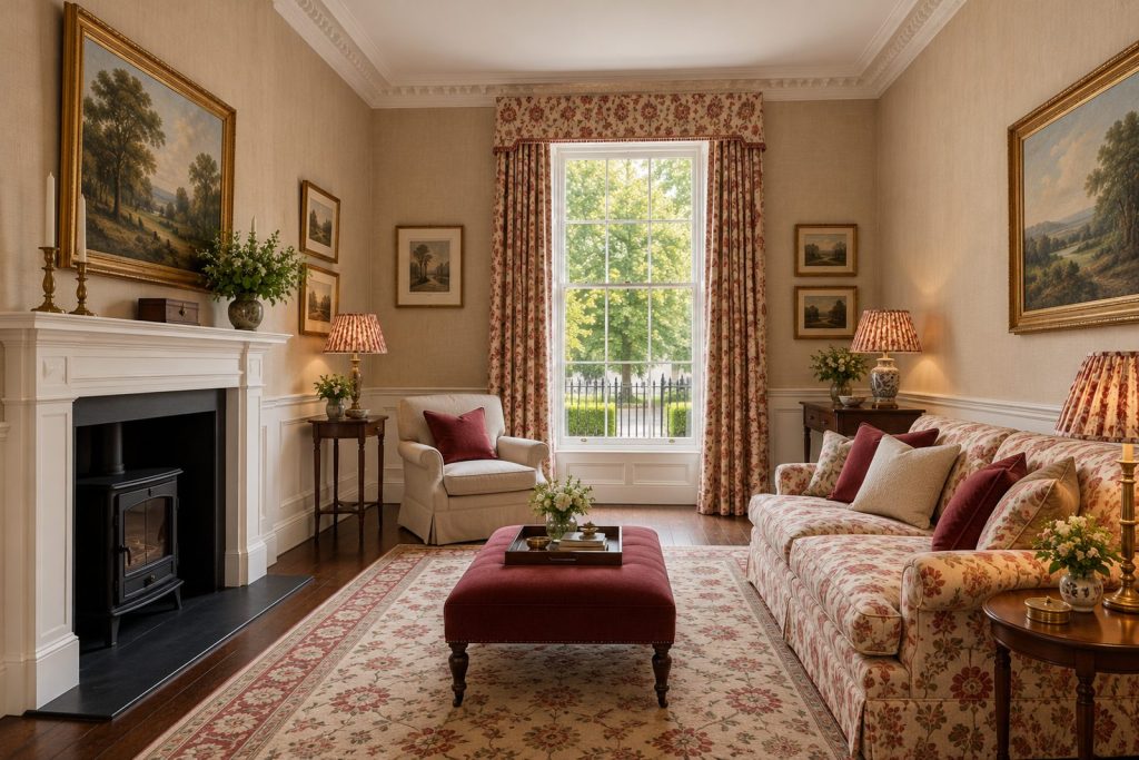 Drawing room, wide view from the doorway - 5-bedroom town house in Battersea