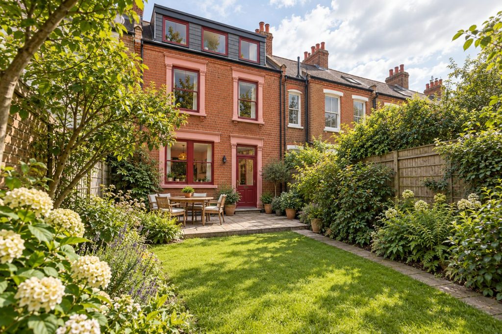 Rear garden, the garden looking back toward the house - 4-bedroom terraced house in Tooting