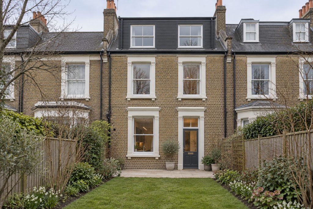 Rear garden, rear elevation seen from the garden - 4-bedroom terraced house in Wimbledon