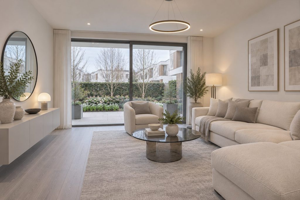 Living room, view from the opposite corner - 3-bedroom flat in Clapham