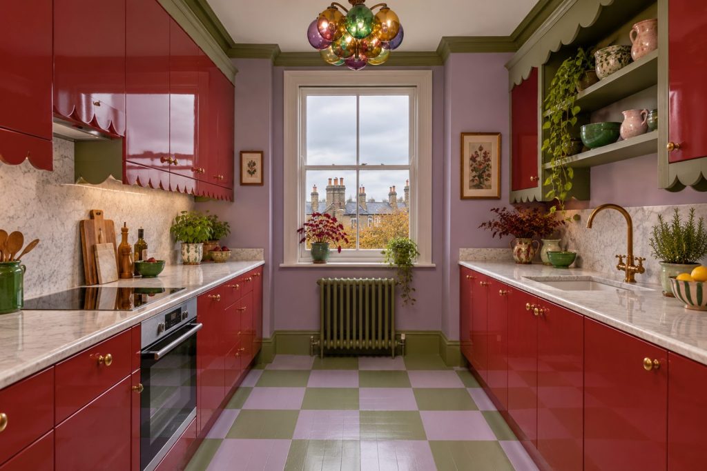 Kitchen, wide view from the doorway - 3-bedroom flat in Putney