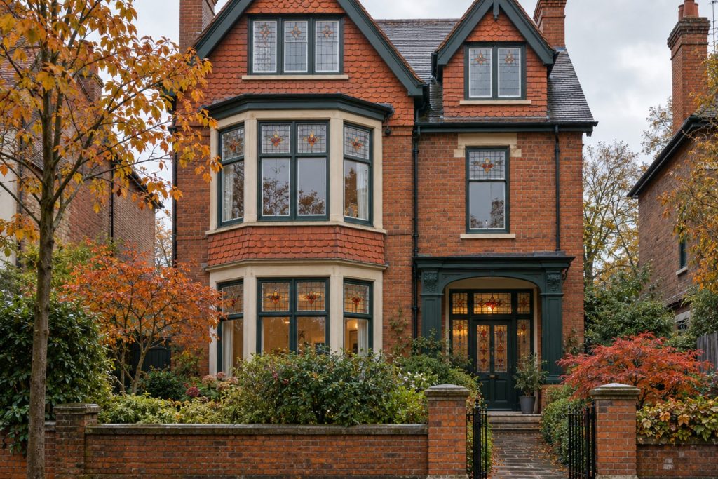 Front exterior, eye-level view of the building and its entrance - 2-bedroom maisonette in Clapham