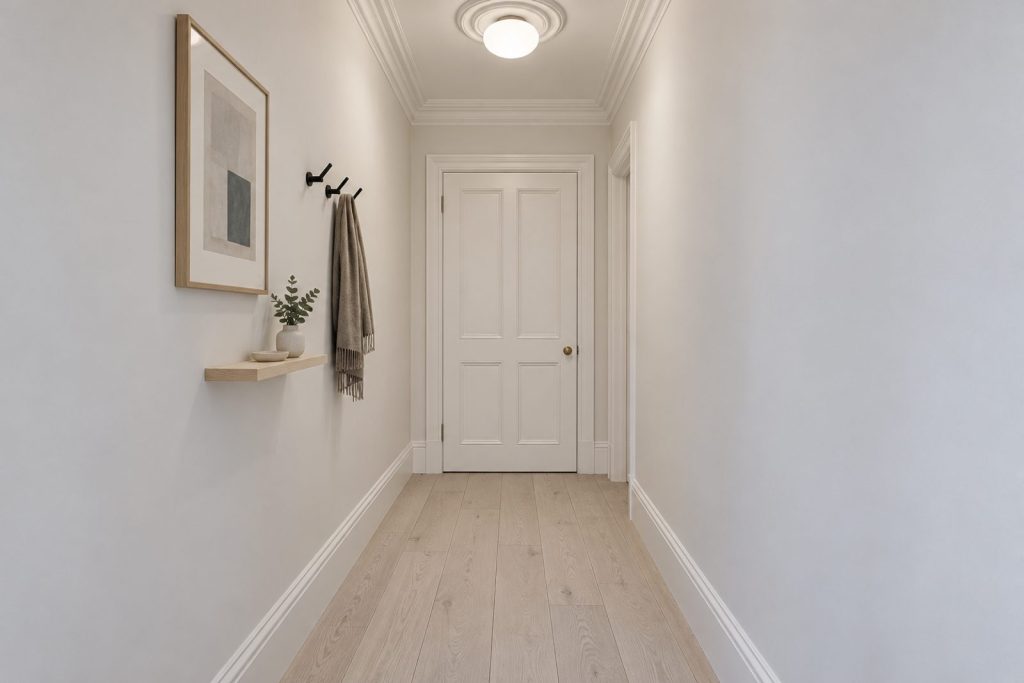 Entrance hall, wide view from the doorway - 1-bedroom flat in Balham