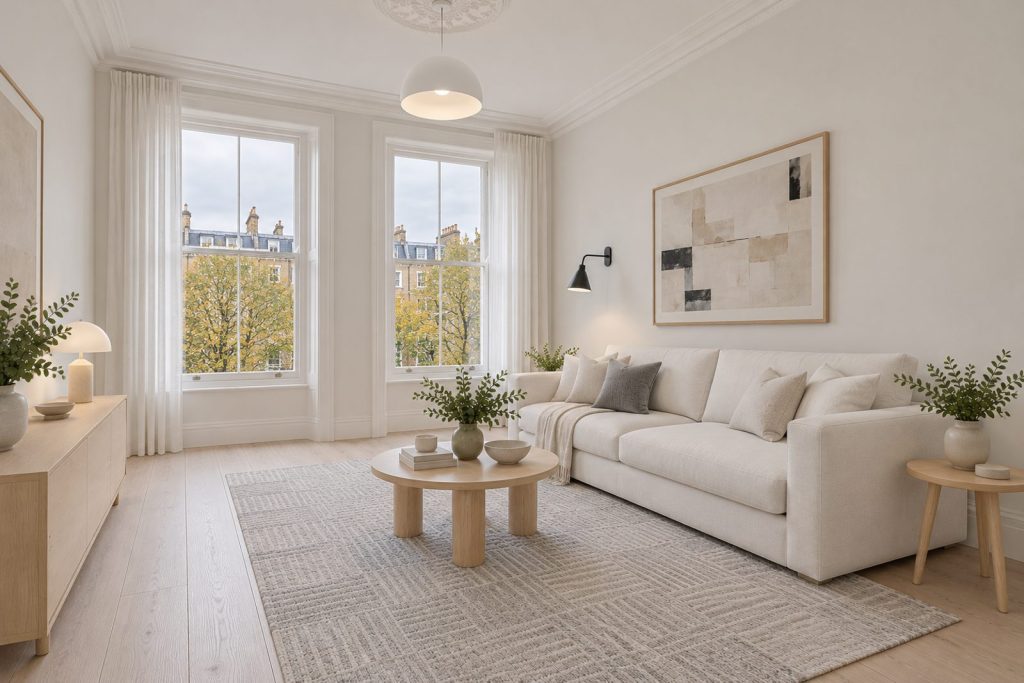 Sitting room, view from the opposite corner - 1-bedroom flat in Balham