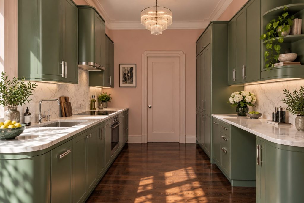 Kitchen, wide view from the doorway - 3-bedroom flat in Balham