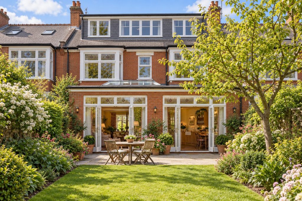 Rear garden, rear elevation seen from the garden - 5-bedroom terraced house in Balham